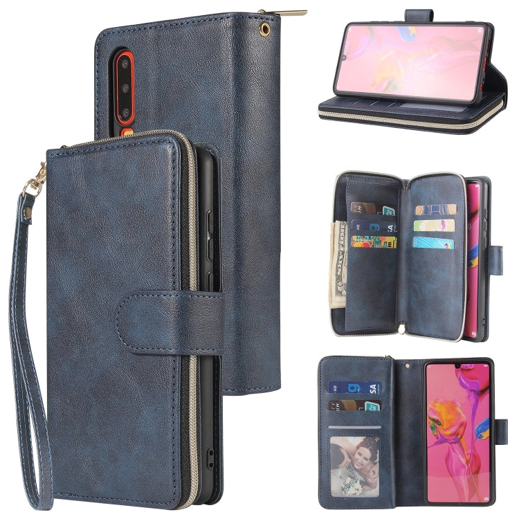 Zipper Wallet Bag Horizontal Flip PU Leather Case with Holder & 9 Card Slots & Wallet & Lanyard & Photo Frame, For Huawei P30, For Huawei P30 Lite, For Huawei P30 Pro, For Huawei P40, For Huawei P40 Lite, For Huawei P40 Pro, For Huawei P40 Pro+        ...