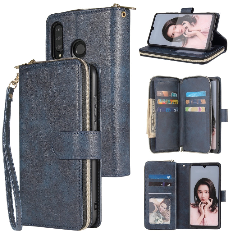 Zipper Wallet Bag Horizontal Flip PU Leather Case with Holder & 9 Card Slots & Wallet & Lanyard & Photo Frame, For Huawei P30, For Huawei P30 Lite, For Huawei P30 Pro, For Huawei P40, For Huawei P40 Lite, For Huawei P40 Pro, For Huawei P40 Pro+        ...