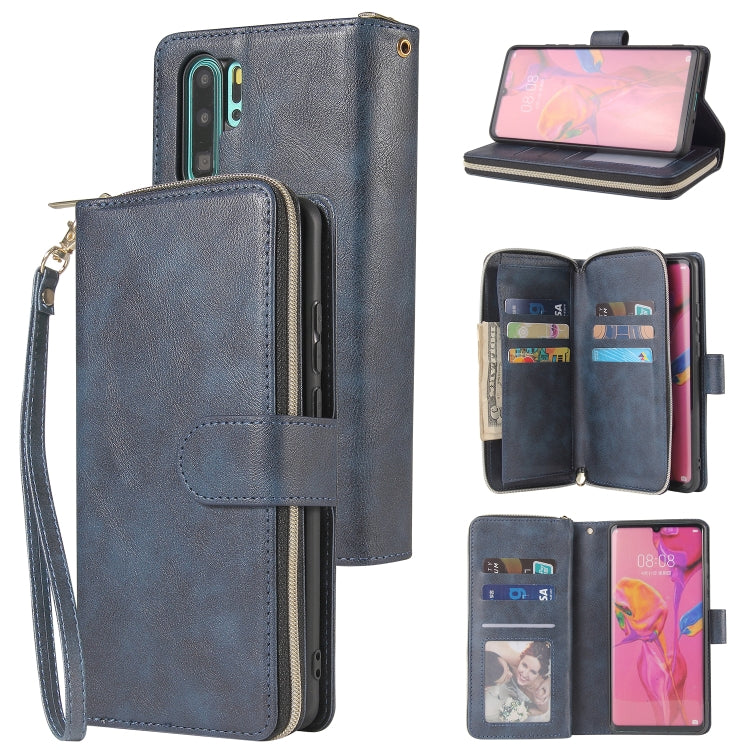 Zipper Wallet Bag Horizontal Flip PU Leather Case with Holder & 9 Card Slots & Wallet & Lanyard & Photo Frame, For Huawei P30, For Huawei P30 Lite, For Huawei P30 Pro, For Huawei P40, For Huawei P40 Lite, For Huawei P40 Pro, For Huawei P40 Pro+        ...