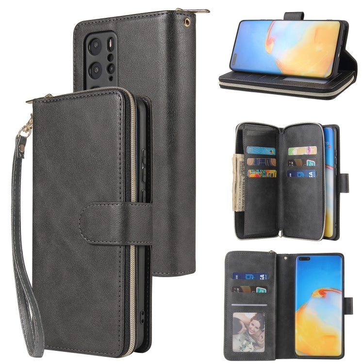 Zipper Wallet Bag Horizontal Flip PU Leather Case with Holder & 9 Card Slots & Wallet & Lanyard & Photo Frame, For Huawei P30, For Huawei P30 Lite, For Huawei P30 Pro, For Huawei P40, For Huawei P40 Lite, For Huawei P40 Pro, For Huawei P40 Pro+        ...