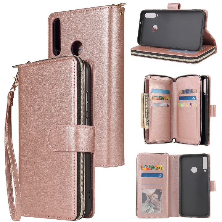 Zipper Wallet Bag Horizontal Flip PU Leather Case with Holder & 9 Card Slots & Wallet & Lanyard & Photo Frame, For Huawei P30, For Huawei P30 Lite, For Huawei P30 Pro, For Huawei P40, For Huawei P40 Lite, For Huawei P40 Pro, For Huawei P40 Pro+        ...
