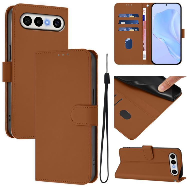 Skin Feel Solid Color Leather Phone Case with Lanyard, For vivo X300 FE 5G Zeiss/S50 Pro Mini 5G, For vivo X300s