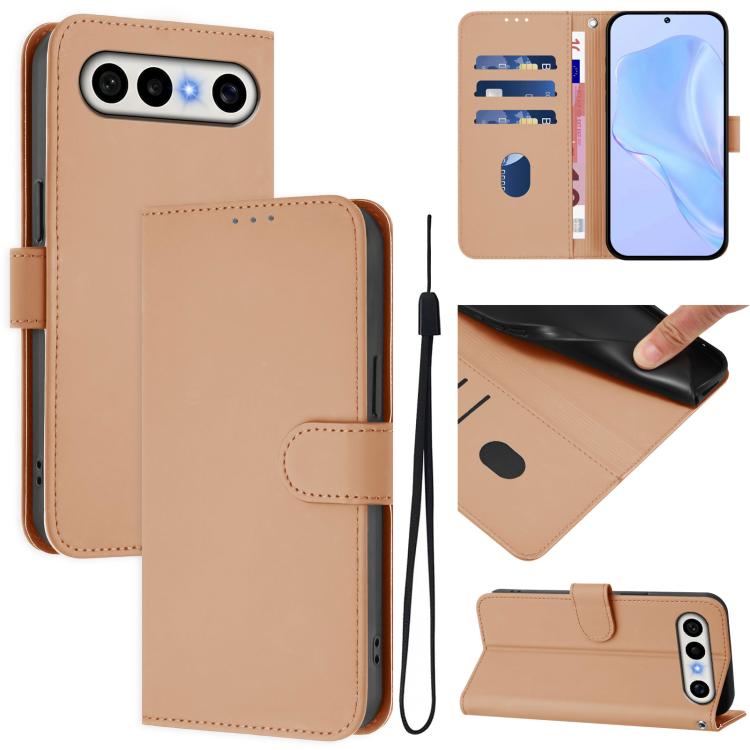 Skin Feel Solid Color Leather Phone Case with Lanyard, For vivo X300 FE 5G Zeiss/S50 Pro Mini 5G, For vivo X300s