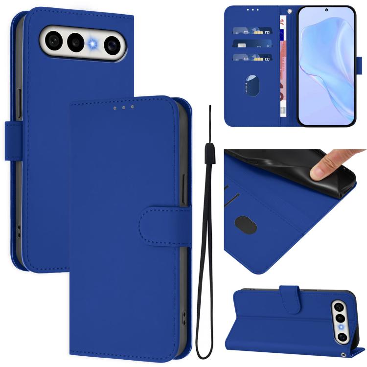 Skin Feel Solid Color Leather Phone Case with Lanyard, For vivo X300 FE 5G Zeiss/S50 Pro Mini 5G, For vivo X300s