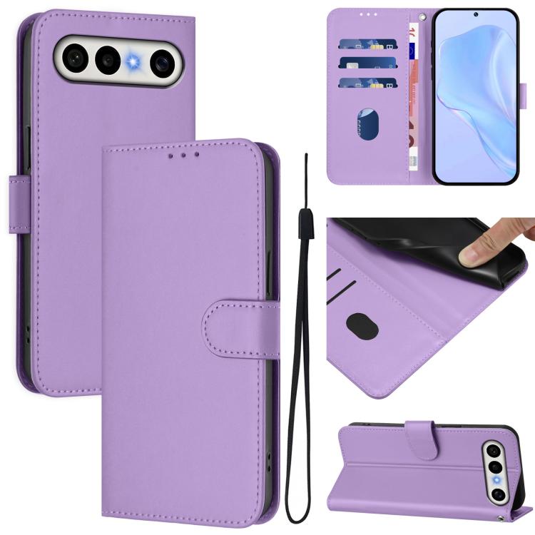 Skin Feel Solid Color Leather Phone Case with Lanyard, For vivo X300 FE 5G Zeiss/S50 Pro Mini 5G, For vivo X300s