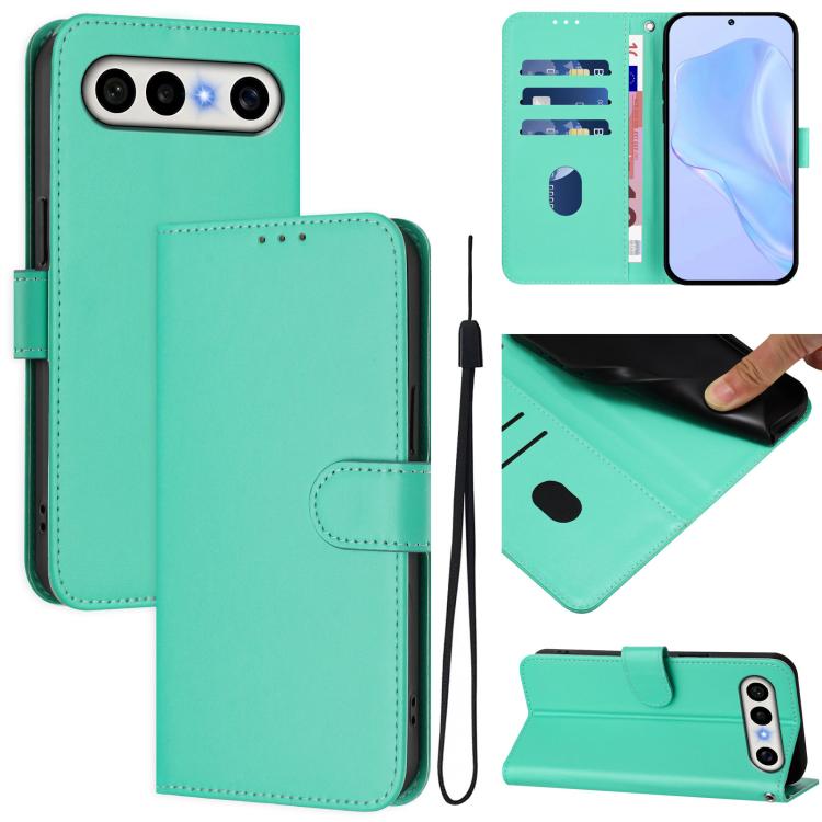Skin Feel Solid Color Leather Phone Case with Lanyard, For vivo X300 FE 5G Zeiss/S50 Pro Mini 5G, For vivo X300s