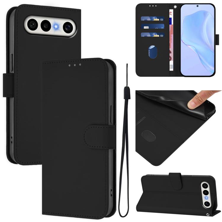 Skin Feel Solid Color Leather Phone Case with Lanyard, For vivo X300 FE 5G Zeiss/S50 Pro Mini 5G, For vivo X300s