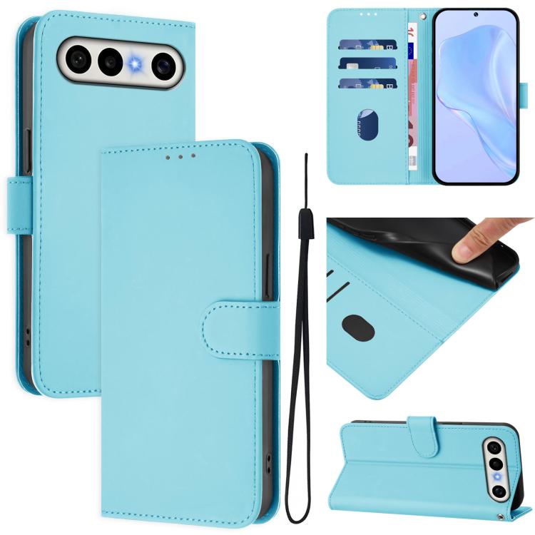 Skin Feel Solid Color Leather Phone Case with Lanyard, For vivo X300 FE 5G Zeiss/S50 Pro Mini 5G, For vivo X300s