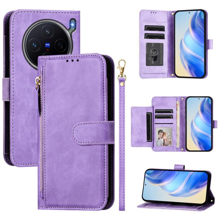 Multi-Card Slots Zipper Wallet Leather Phone Case, For vivo X300 FE 5G / S50 Pro mini 5G, For vivo X300s, For vivo Y21 5G 2026 / vivo Y05 4G, For vivo V70 FE 5G, For vivo X300 Ultra, For vivo X300 Pro, For vivo X300
