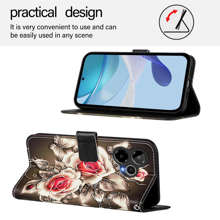 Colored Drawing Pattern Plain Weave Leather Phone Case, For Cricket Icon Plus 2026