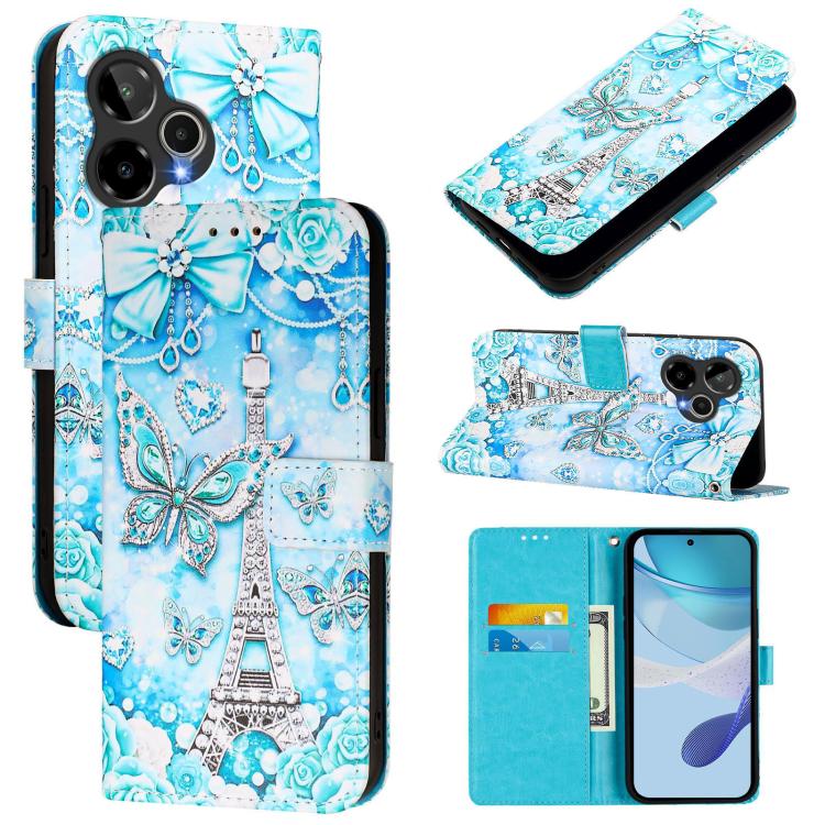 Colored Drawing Pattern Plain Weave Leather Phone Case, For Cricket Icon Plus 2026