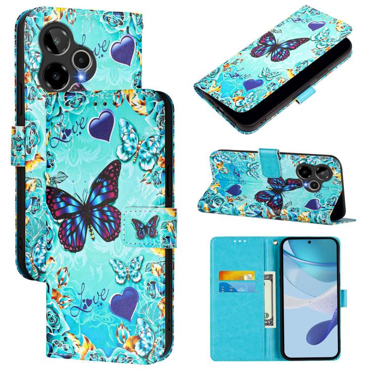 Colored Drawing Pattern Plain Weave Leather Phone Case, For Cricket Icon Plus 2026