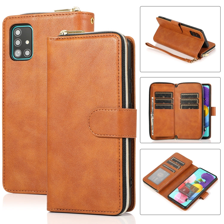 Zipper Wallet Bag Horizontal Flip PU Leather Case with Holder & 9 Card Slots & Wallet & Lanyard & Photo Frame, For Samsung Galaxy A51, For Samsung Galaxy A51 5G, For Samsung Galaxy A70, For Samsung Galaxy A71, For Samsung Galaxy A71 5G                 ...