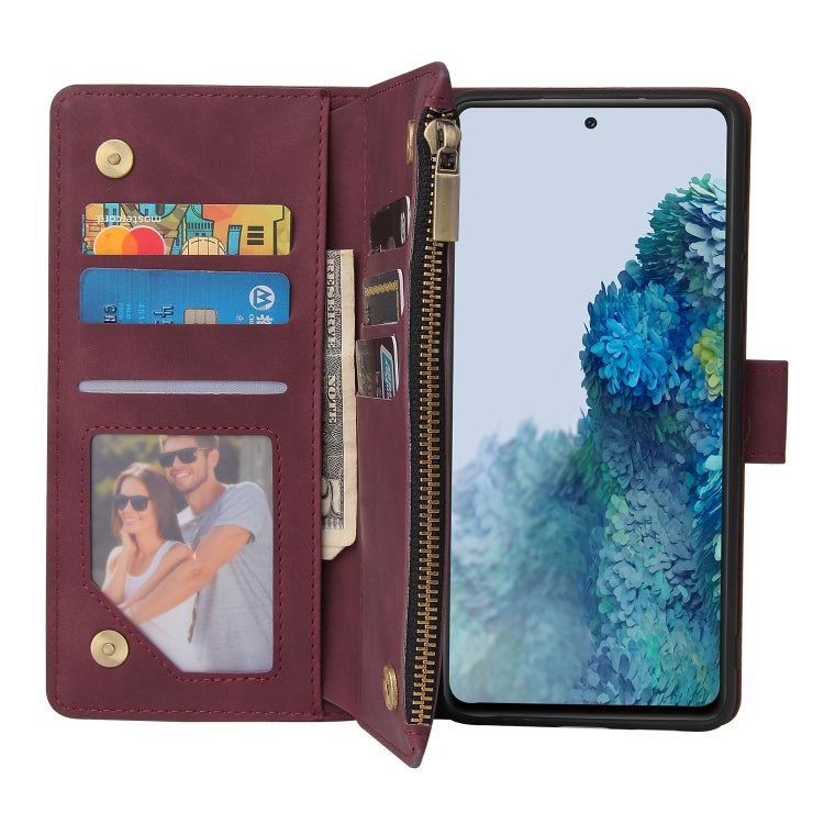 Zipper Wallet Bag Horizontal Flip PU Leather Case with Holder & 9 Card Slots & Wallet & Lanyard & Photo Frame, For Samsung Galaxy S20 FE 5G