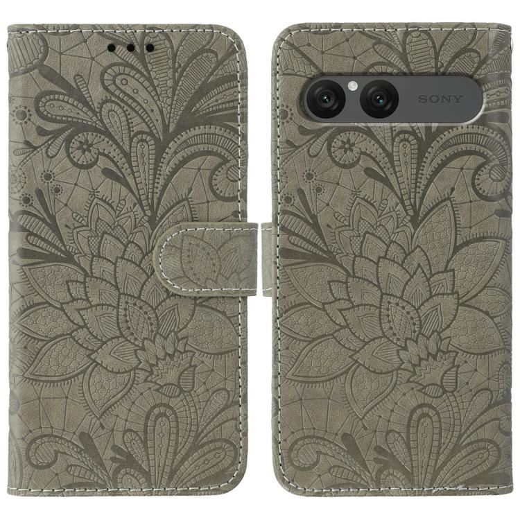 Lace Flower Embossing Flip Leather Phone Case, For Sony Xperia 10 VII