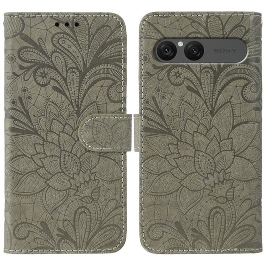 Lace Flower Embossing Flip Leather Phone Case, For Sony Xperia 10 VII