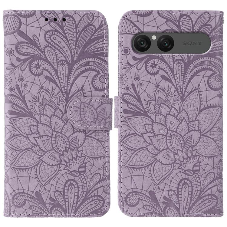 Lace Flower Embossing Flip Leather Phone Case, For Sony Xperia 10 VII