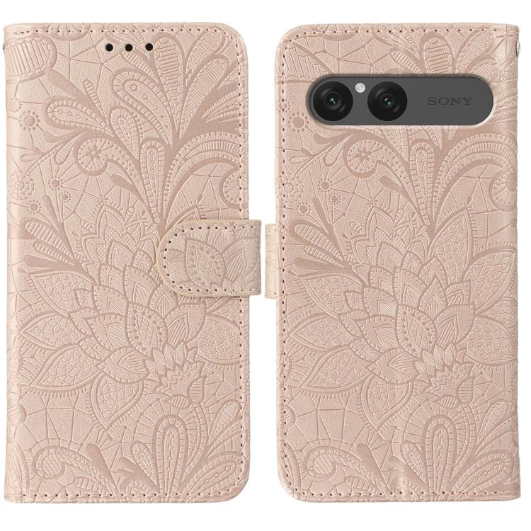 Lace Flower Embossing Flip Leather Phone Case, For Sony Xperia 10 VII