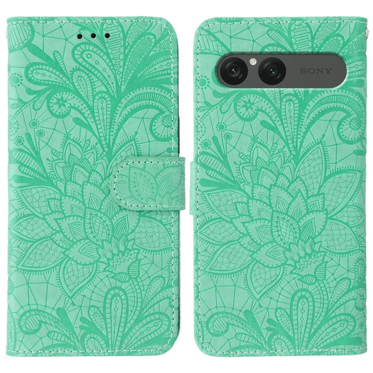 Lace Flower Embossing Flip Leather Phone Case, For Sony Xperia 10 VII