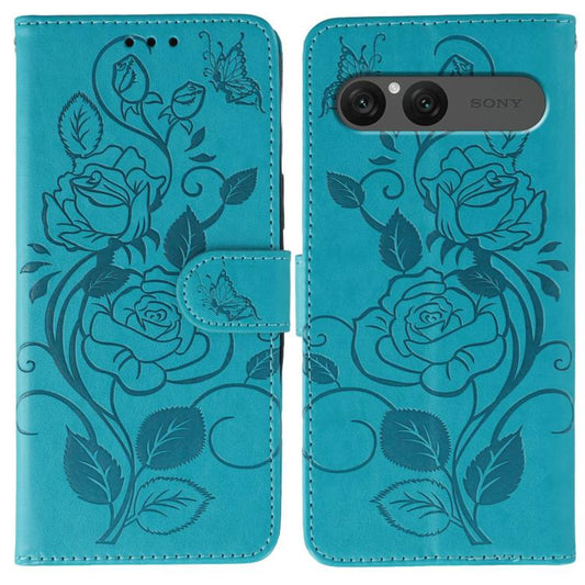 Rose Butterfly Embossed Leather Phone Case, For Sony Xperia 10 VII