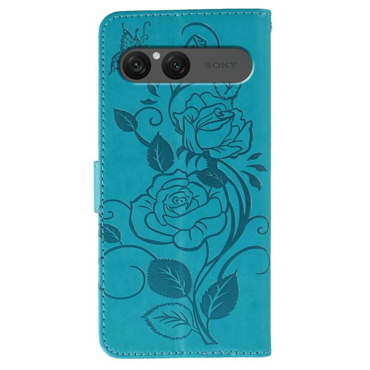 Rose Butterfly Embossed Leather Phone Case, For Sony Xperia 10 VII