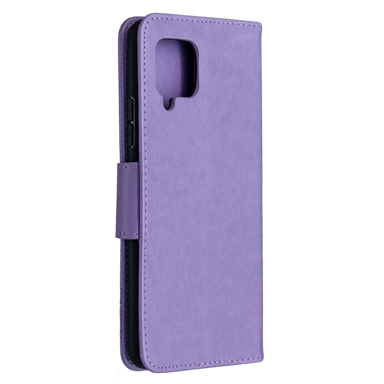 Embossing Two Butterflies Pattern Horizontal Flip PU Leather Case with Holder & Card Slot & Wallet & Lanyard, For Samsung Galaxy A42 5G