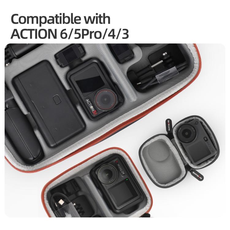 For DJI Osmo Action 6 / 5 Pro / 4 / 3 Sunnylife Portable Carrying Storage Box, Mini Body Bag, Standard Combo Bag, Adventure Combo Bag