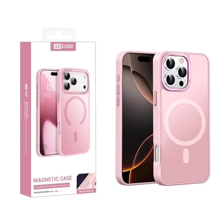 XDcase Metal Lens Frame Skin Feel Magnetic Phone Case, For iPhone 16 Pro Max, For iPhone 16 Pro, For iPhone 15 Pro Max, For iPhone 15 Pro