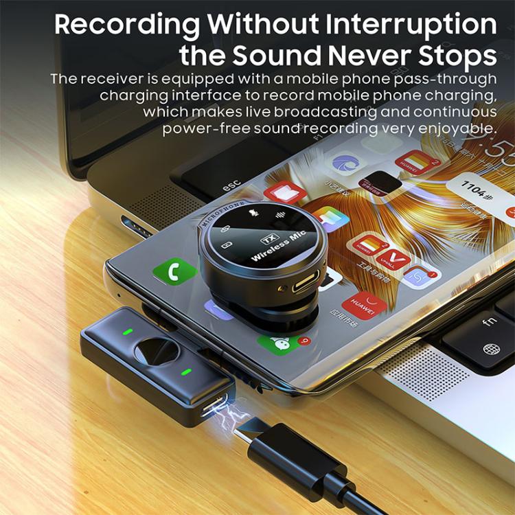 J6 Lavalier Wireless Microphone with Charging Case, Type-C Plug, 8 Pin Plug