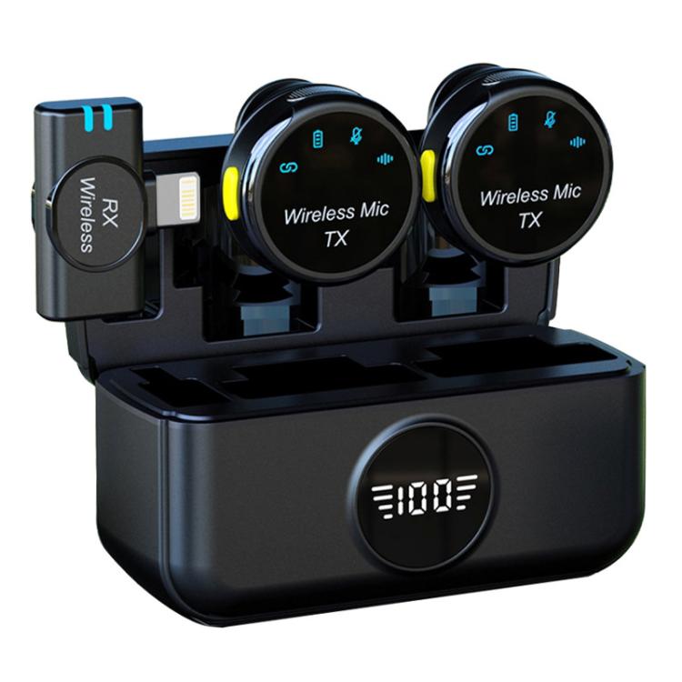 S5 2 in 1 Mini Magnetic Clip Wireless Microphone with Charging Case, Type-C Plug, 8 Pin Plug