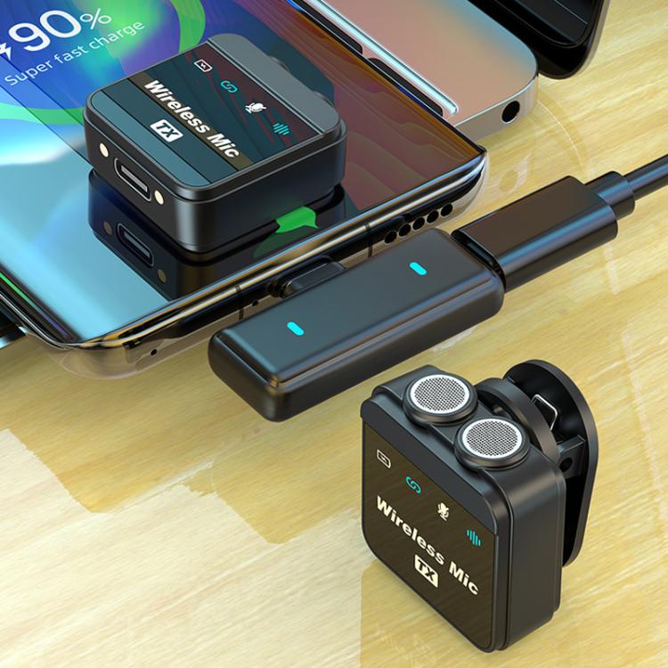 Q9 2 in 1 Lavalier Wireless ENC Microphone, Type-C Plug, 8 Pin Plug