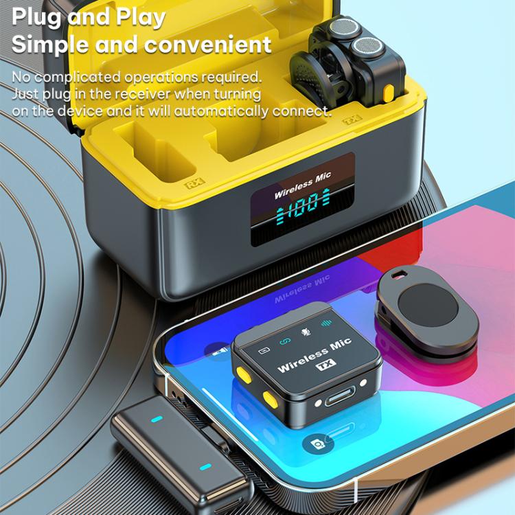 Q9 2 in 1 Lavalier Wireless ENC Microphone, Type-C Plug, 8 Pin Plug