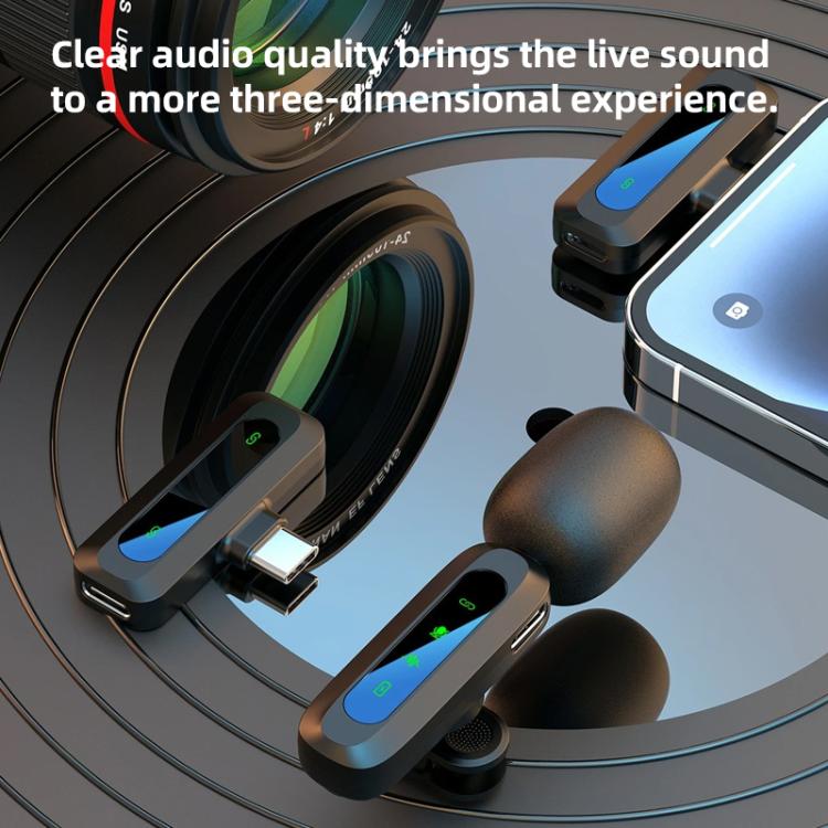 J3 2 in 1 Lavalier Wireless Microphone Noise Reduction Mini Mic, 2 Mics + Type-C Plug, 2 Mics + 8 Pin Plug