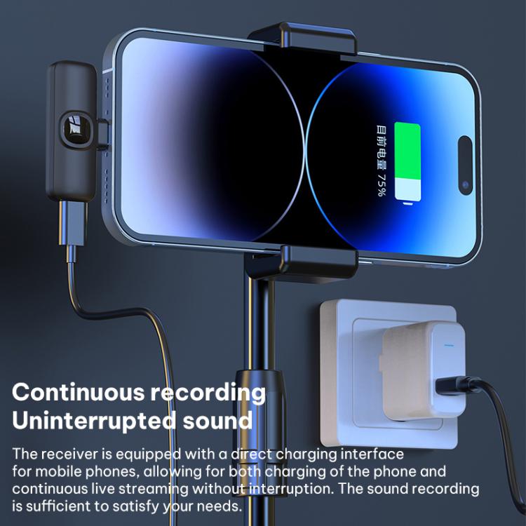 J1 Lavalier Wireless Microphone Noise Reduction Mini Mic, 1 Mic + Type-C Plug, 1 Mic + 8 Pin Plug