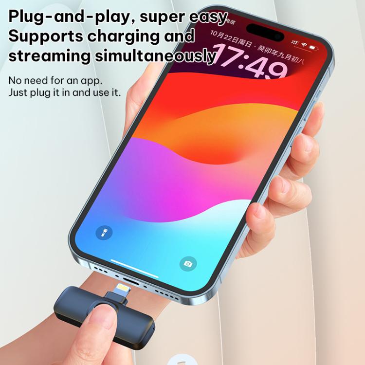 J1 2 in 1 Lavalier Wireless Microphone Noise Reduction Mini Mic, 2 Mics + Type-C Plug, 2 Mics + 8 Pin Plug