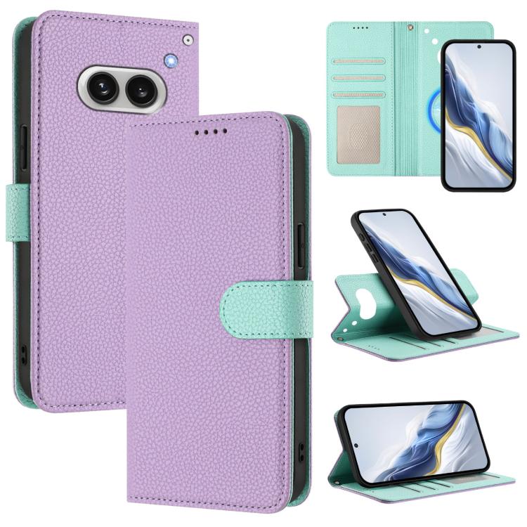 Detachable Litchi Texture Magnetic Vegan Leather Phone Case, For Nothing CMF Phone 1, For Nothing Phone 2a
