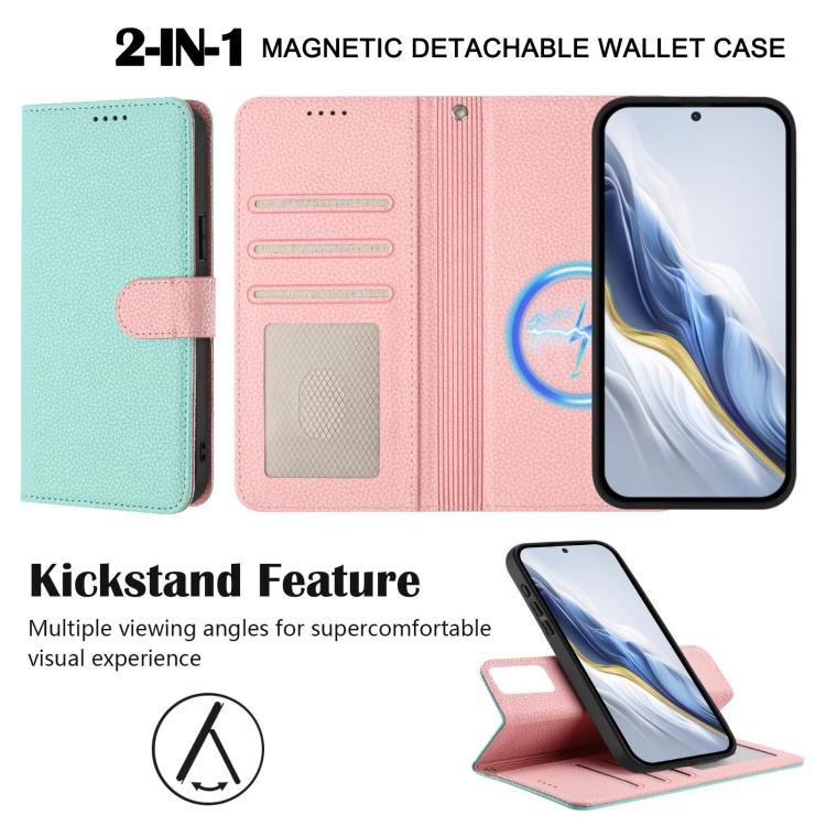 Detachable Litchi Texture Magnetic Vegan Leather Phone Case, For OnePlus Nord 5 / Ace 5 Ultra, For OnePlus Nord CE5 / Ace 5 Racing