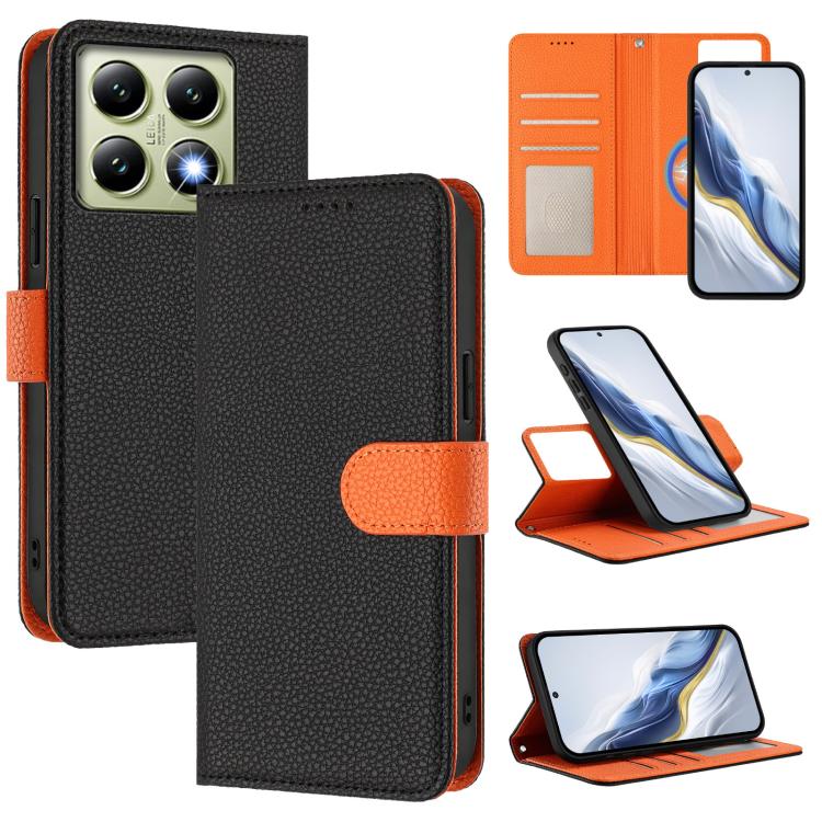 Detachable Litchi Texture Magnetic Vegan Leather Phone Case, For Xiaomi 15 Pro, For Xiaomi 15, For Xiaomi 14T Pro, For Xiaomi 14T, For Xiaomi 14 Ultra