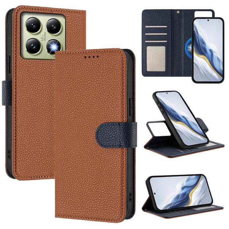 Detachable Litchi Texture Magnetic Vegan Leather Phone Case, For Xiaomi 15 Pro, For Xiaomi 15, For Xiaomi 14T Pro, For Xiaomi 14T, For Xiaomi 14 Ultra