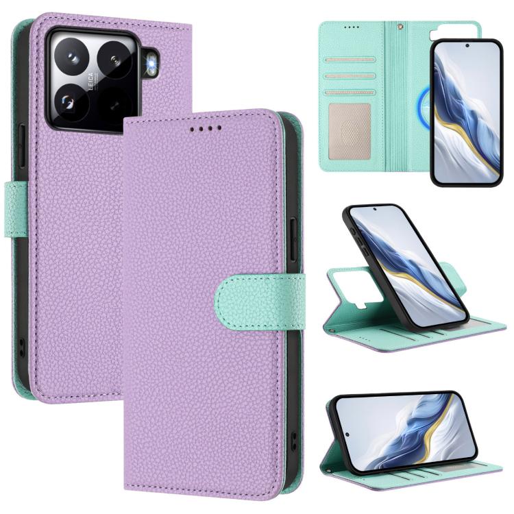 Detachable Litchi Texture Magnetic Vegan Leather Phone Case, For Xiaomi 15 Pro, For Xiaomi 15, For Xiaomi 14T Pro, For Xiaomi 14T, For Xiaomi 14 Ultra