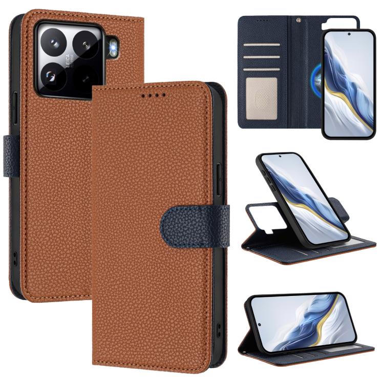 Detachable Litchi Texture Magnetic Vegan Leather Phone Case, For Xiaomi 15 Pro, For Xiaomi 15, For Xiaomi 14T Pro, For Xiaomi 14T, For Xiaomi 14 Ultra