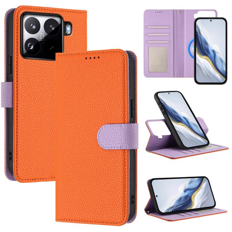 Detachable Litchi Texture Magnetic Vegan Leather Phone Case, For Xiaomi 15 Pro, For Xiaomi 15, For Xiaomi 14T Pro, For Xiaomi 14T, For Xiaomi 14 Ultra