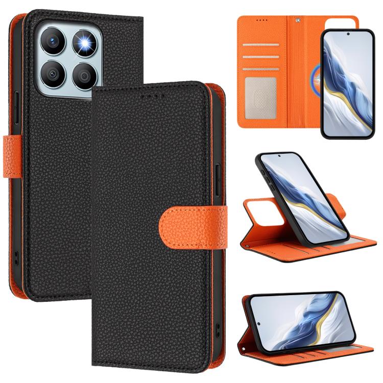 Detachable Litchi Texture Magnetic Vegan Leather Phone Case, For Honor X8b, For Honor X9b / Magic6 Lite, For Honor X7b / Play 8T