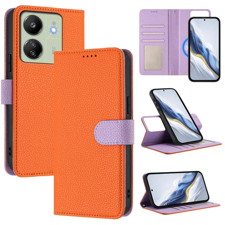 Detachable Litchi Texture Magnetic Vegan Leather Phone Case, For Redmi 13C Global / Poco C65 / M6 5G, For Redmi Note 13 4G Global, For Redmi Note 13 Pro 5G Global / Poco X6, For Redmi Note 13 5G Global, For Redmi Note 13 Pro+