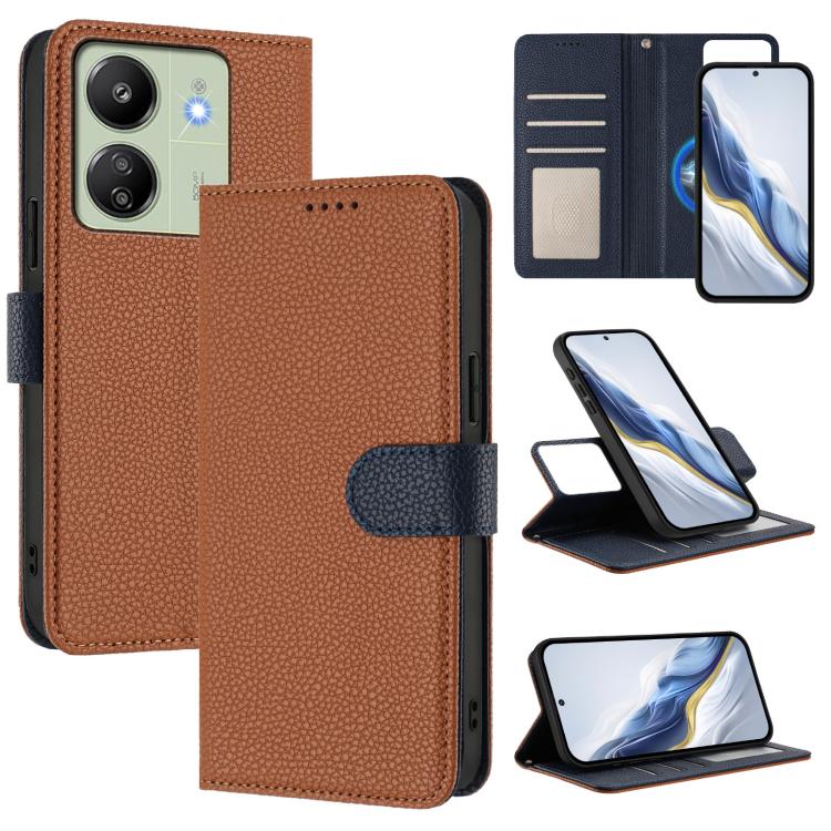 Detachable Litchi Texture Magnetic Vegan Leather Phone Case, For Redmi 13C Global / Poco C65 / M6 5G, For Redmi Note 13 4G Global, For Redmi Note 13 Pro 5G Global / Poco X6, For Redmi Note 13 5G Global, For Redmi Note 13 Pro+