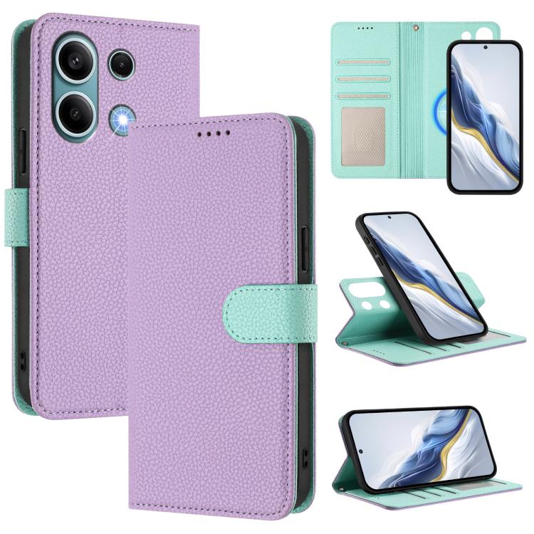 Detachable Litchi Texture Magnetic Vegan Leather Phone Case, For Redmi 13C Global / Poco C65 / M6 5G, For Redmi Note 13 4G Global, For Redmi Note 13 Pro 5G Global / Poco X6, For Redmi Note 13 5G Global, For Redmi Note 13 Pro+