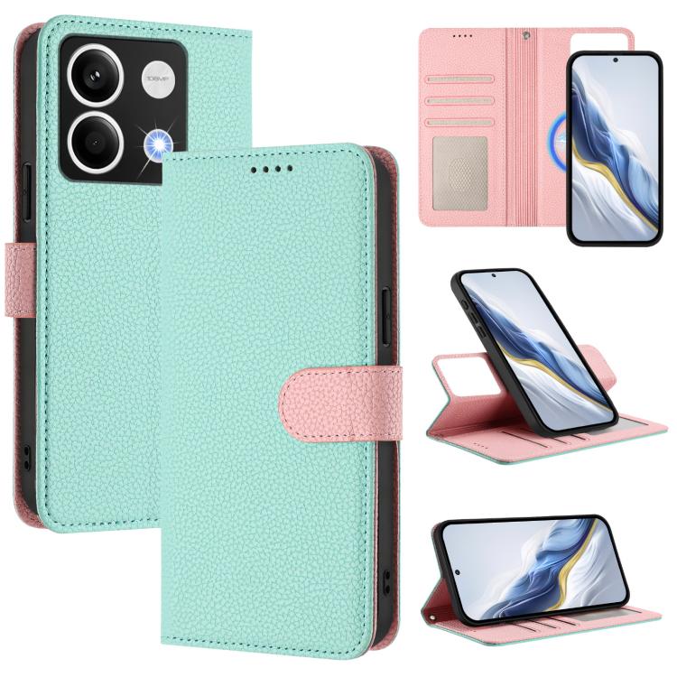 Detachable Litchi Texture Magnetic Vegan Leather Phone Case, For Redmi 13C Global / Poco C65 / M6 5G, For Redmi Note 13 4G Global, For Redmi Note 13 Pro 5G Global / Poco X6, For Redmi Note 13 5G Global, For Redmi Note 13 Pro+