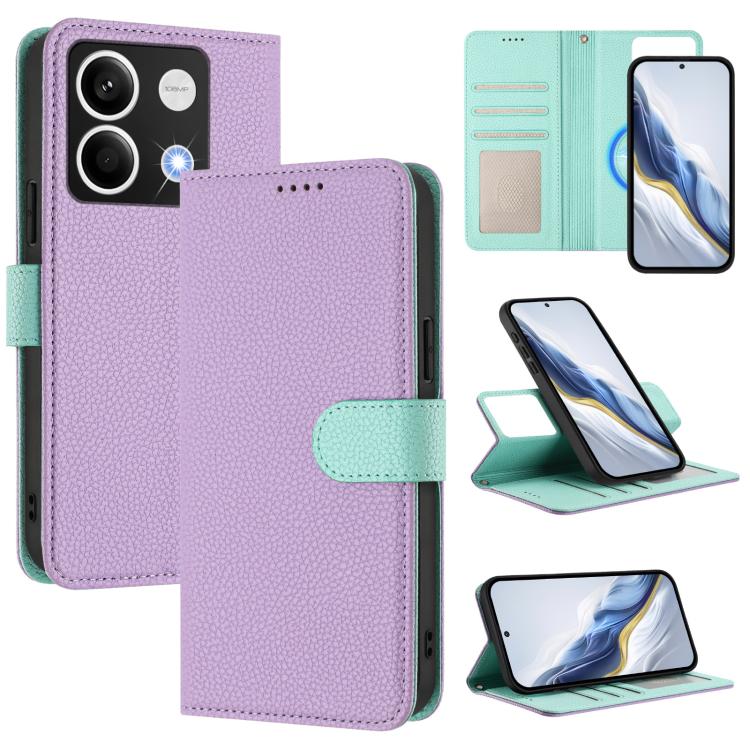 Detachable Litchi Texture Magnetic Vegan Leather Phone Case, For Redmi 13C Global / Poco C65 / M6 5G, For Redmi Note 13 4G Global, For Redmi Note 13 Pro 5G Global / Poco X6, For Redmi Note 13 5G Global, For Redmi Note 13 Pro+