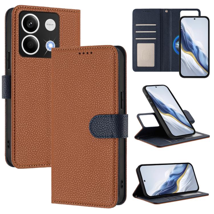Detachable Litchi Texture Magnetic Vegan Leather Phone Case, For Redmi 13C Global / Poco C65 / M6 5G, For Redmi Note 13 4G Global, For Redmi Note 13 Pro 5G Global / Poco X6, For Redmi Note 13 5G Global, For Redmi Note 13 Pro+