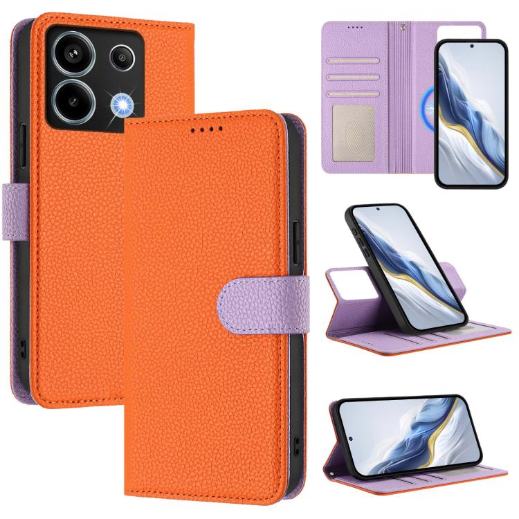 Detachable Litchi Texture Magnetic Vegan Leather Phone Case, For Redmi 13C Global / Poco C65 / M6 5G, For Redmi Note 13 4G Global, For Redmi Note 13 Pro 5G Global / Poco X6, For Redmi Note 13 5G Global, For Redmi Note 13 Pro+